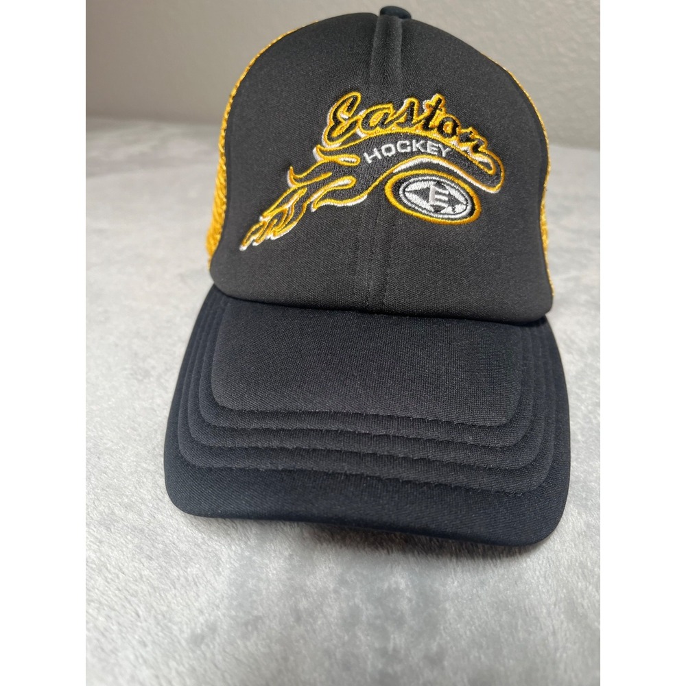 EASTON Hockey Trucker Hat Cap Black Gold Mesh Adjustable One Sz  Fits Most Sport - Picture 2 of 12